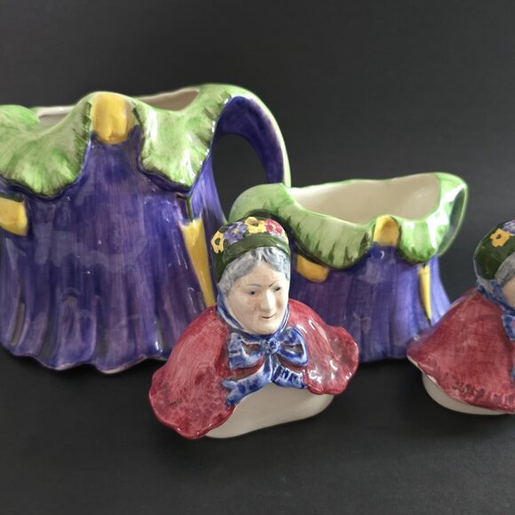 Collectible Vintage 1930s Little Old Lady Tea Set - Picture 3 of 8